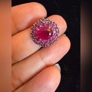 CHUCK CLEMENCY/GEM TREASURES STERLING SILVER
RUBY RING, SZ 7 STS Ring